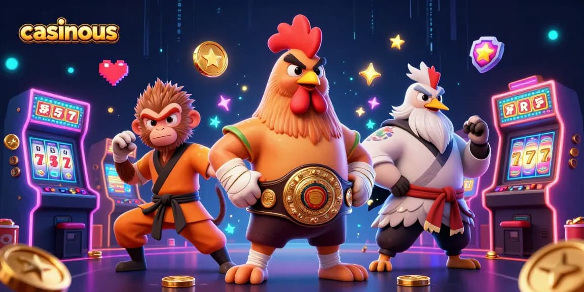 Experience thrilling gaming at casinous with vibrant characters in a lively casino scene.