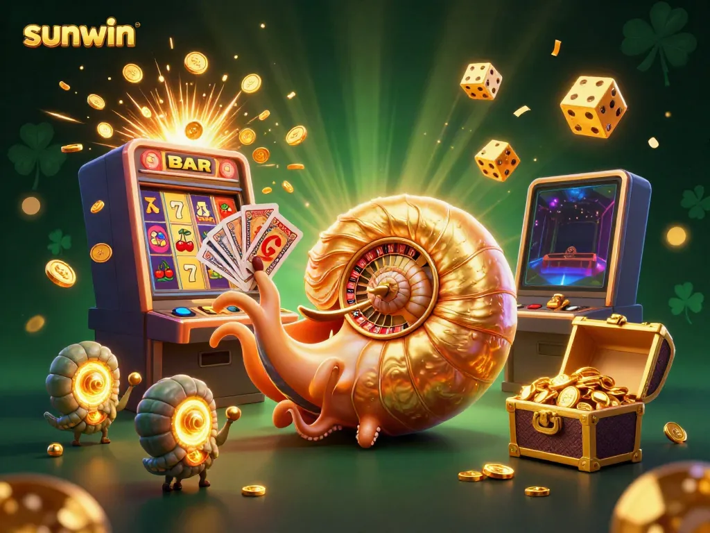 Experience thrilling gameplay with sunwin's dynamic casino scene featuring a giant roulette nautilus and bonus explosions.