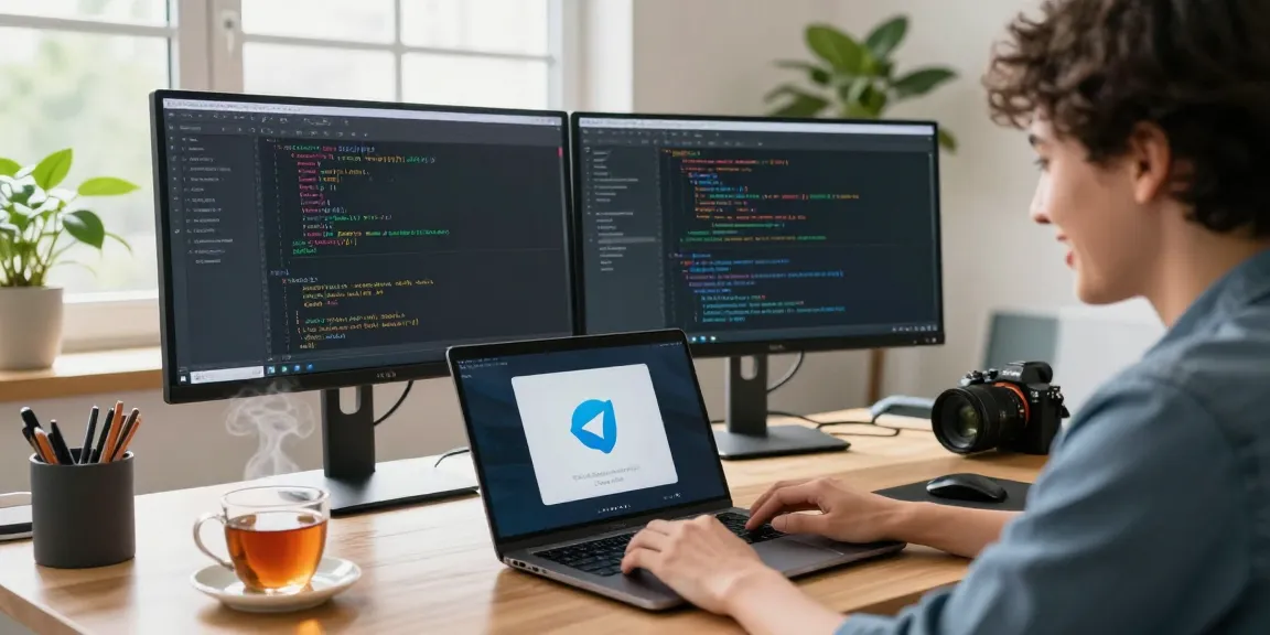 Customizing Telegram Chinese Version interface in a modern workspace.